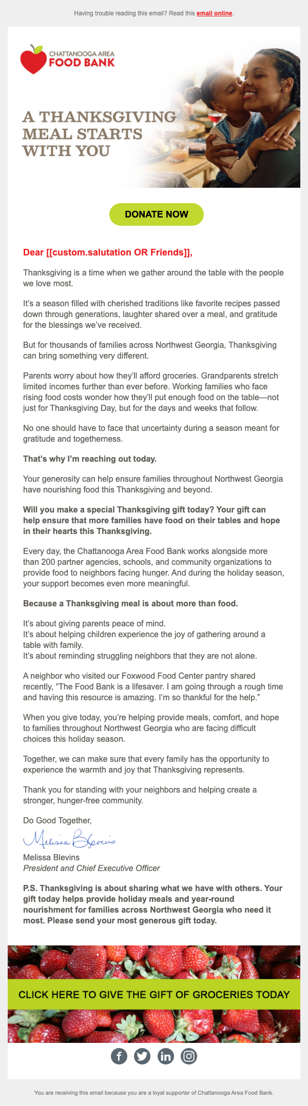 Screenshot — October Thanksgiving 1 email S1 GA Under100