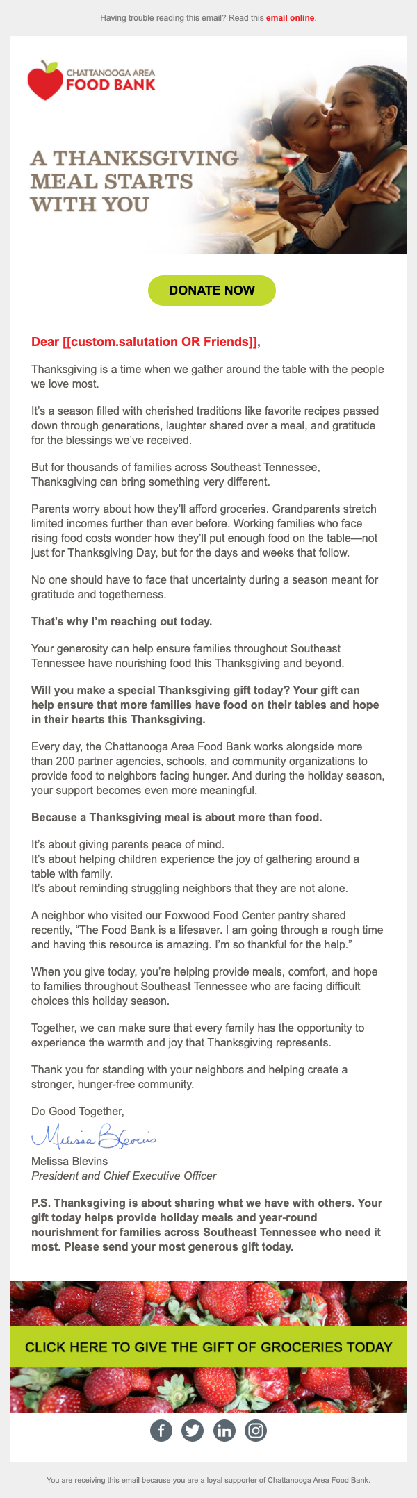 Screenshot — October Thanksgiving 1 email S1 TN Under100